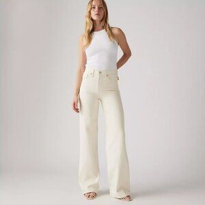 Levi's Premium 30x34 White Ribcage Wide Leg Jeans